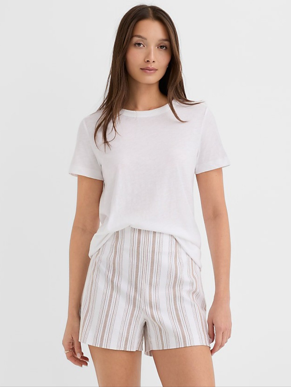 Loft White Cotton Tee Shirt Size Small. Euc!